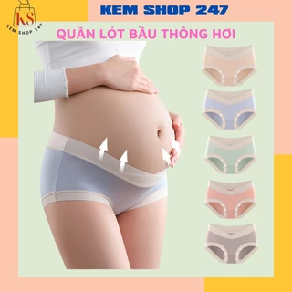 Quần Lót Bầu Và Sau Sinh Cạp Chéo Thông Hơi Chất Vải Cotton Mềm Mại, Đáy 2 Lớp Thoải Mái Q20031