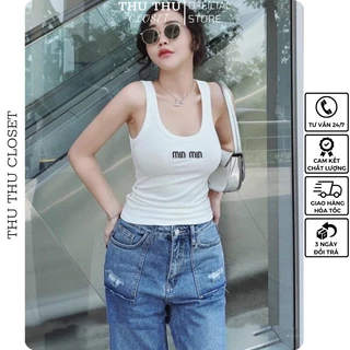 Áo ba lỗ khoét vai dáng dài ôm sát body, tank top 3 lỗ cotton thun tăm co giãn mềm mịn mát