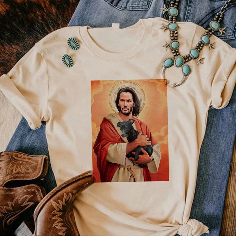 Áo Thun Nữ Tay Ngắn In Hình manga Và Chữ Jesus