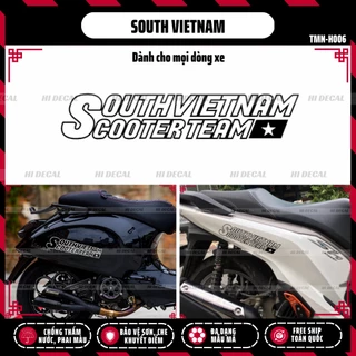 Tem dán xe máy southvietnam scooterteam viền trắng đen | TMN-H006 | Decal dán xe cao cấp chống nước chống phai màu