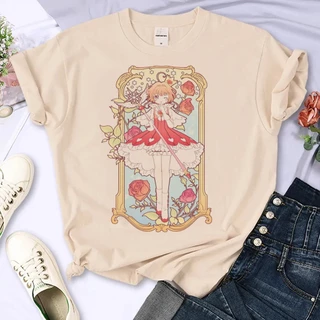 Cardcaptor Sakura áo thun nữ Y2K thiết kế ngộ nghĩnh áo thun bé gái đồ họa harajuku dạo phố quần áo