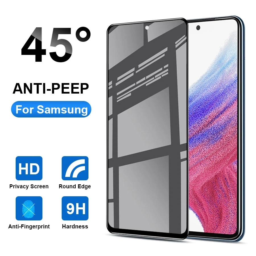 Miếng dán cường lực chống nhìn trộm toàn màn hình dành cho Samsung Galaxy A13 A23 A33 A53 A73 M33 Note 10 Lite S21 S22 S23 Plus FE