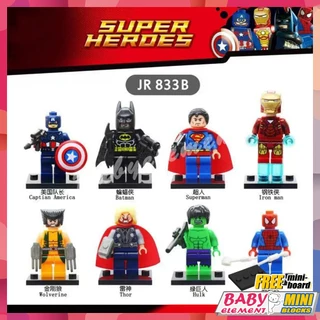 Mô Hình Nhân Vật Siêu Anh Hùng Marvel Người Nhện Batman Wolverine Thor Hulk Captain America Mini