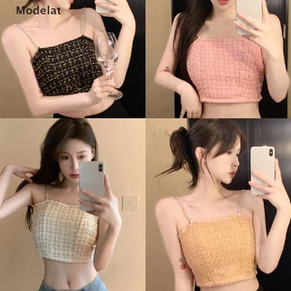 GJCUTE Mfc Áo Croptop Không Tay Phối Dây Xích Thời Trang Mùa Hè Dành Cho Nữ