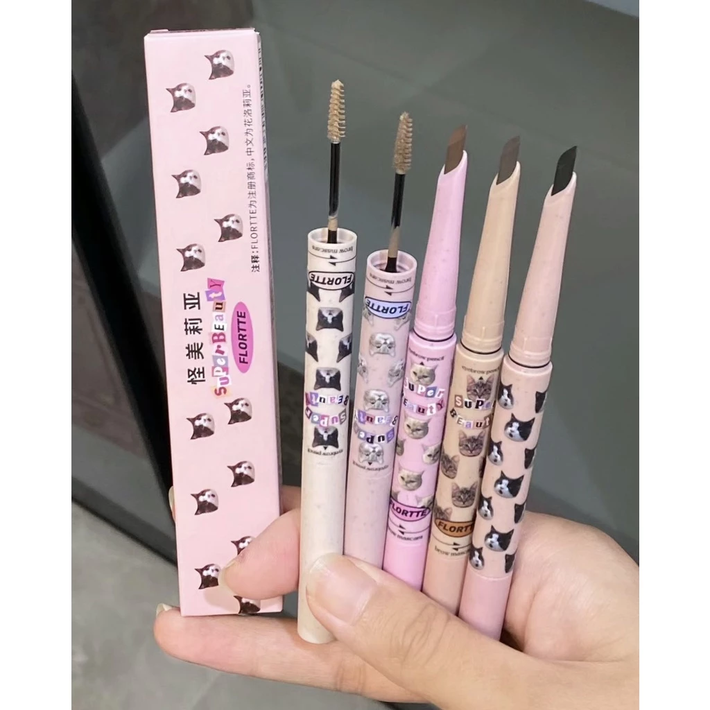 [FLORTTE] Chì kẻ mày mascara 2 đầu Flortte Meow chống nước lâu trôi