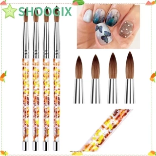 SHOOGIX Pure  Nylon Hair UV Gel Nail Polish Brush Fashion Manicure Tool With Liquid Glitter Handle