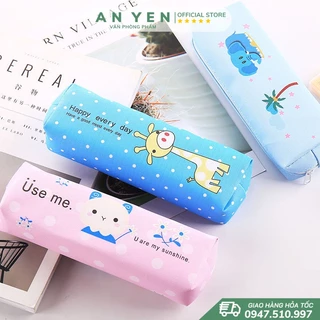 Túi Hộp Bút Vải Canvas Cute Đa Năng Nhiều Ngăn Đựng Bút Dễ Thương