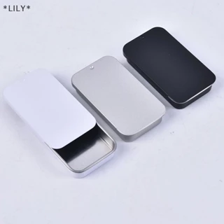 Lily 1PC mini sắt hộp trượt Bìa lưu trữ hộp đám cưới hộp thiếc di động container uuu