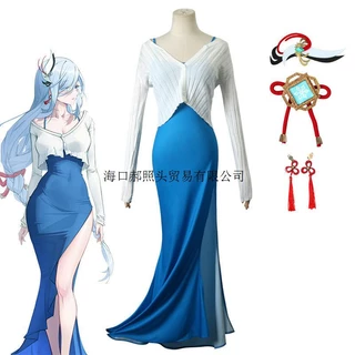 Genshin Impact cosplay Shenhe plus size cos Costume Suit Game Anime daily Dress Skirt Halloween Women