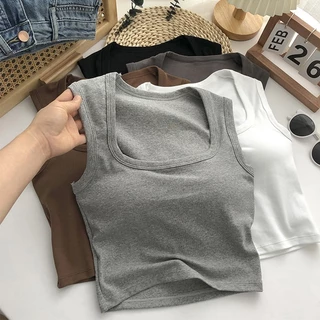 Áo Tank Top Sát Nách Màu Sắc Đơn Giản Thoáng Khí Thời Trang Mùa Hè Cho Nữ