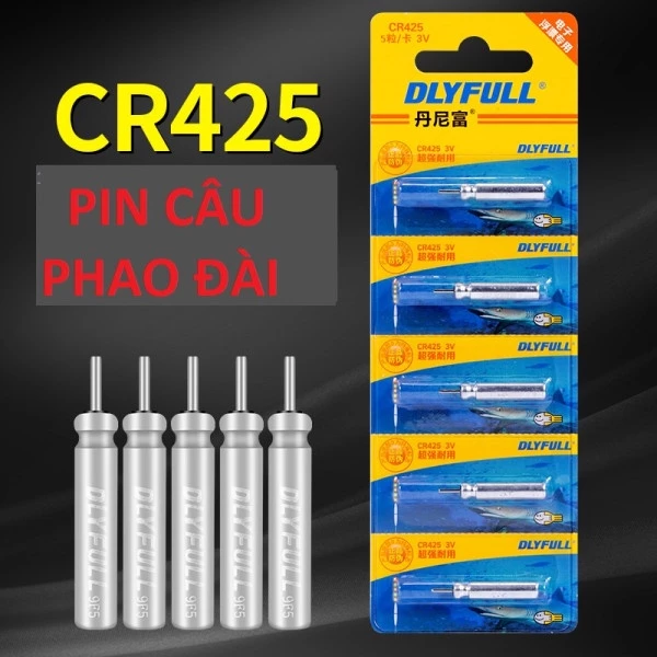 Combo 1 Vỉ 5 Quả Pin Lắp Phao Đêm Pin Điện Tử CR425 Cao Cấp