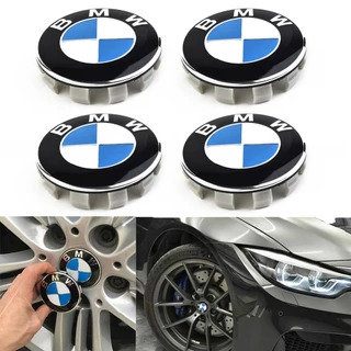 Set 4 Nắp Đậy Trục Bánh Xe Hơi BMW 1 3 5 7 Series 68mm Bằng Hợp Kim Màu Trắng Và Xanh Dương Mới