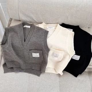 Áo sweater Màu Trơn Mùa Thu Phong Cách Hàn Quốc Mới Cho Bé Trai Bé Gái