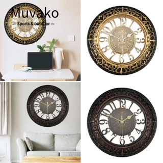 MUVAKO Đồng Hồ Treo Tường Chạy Pin 12 inch Kiểu Châu Âu Thời Trang Trang Trí Nhà Cửa