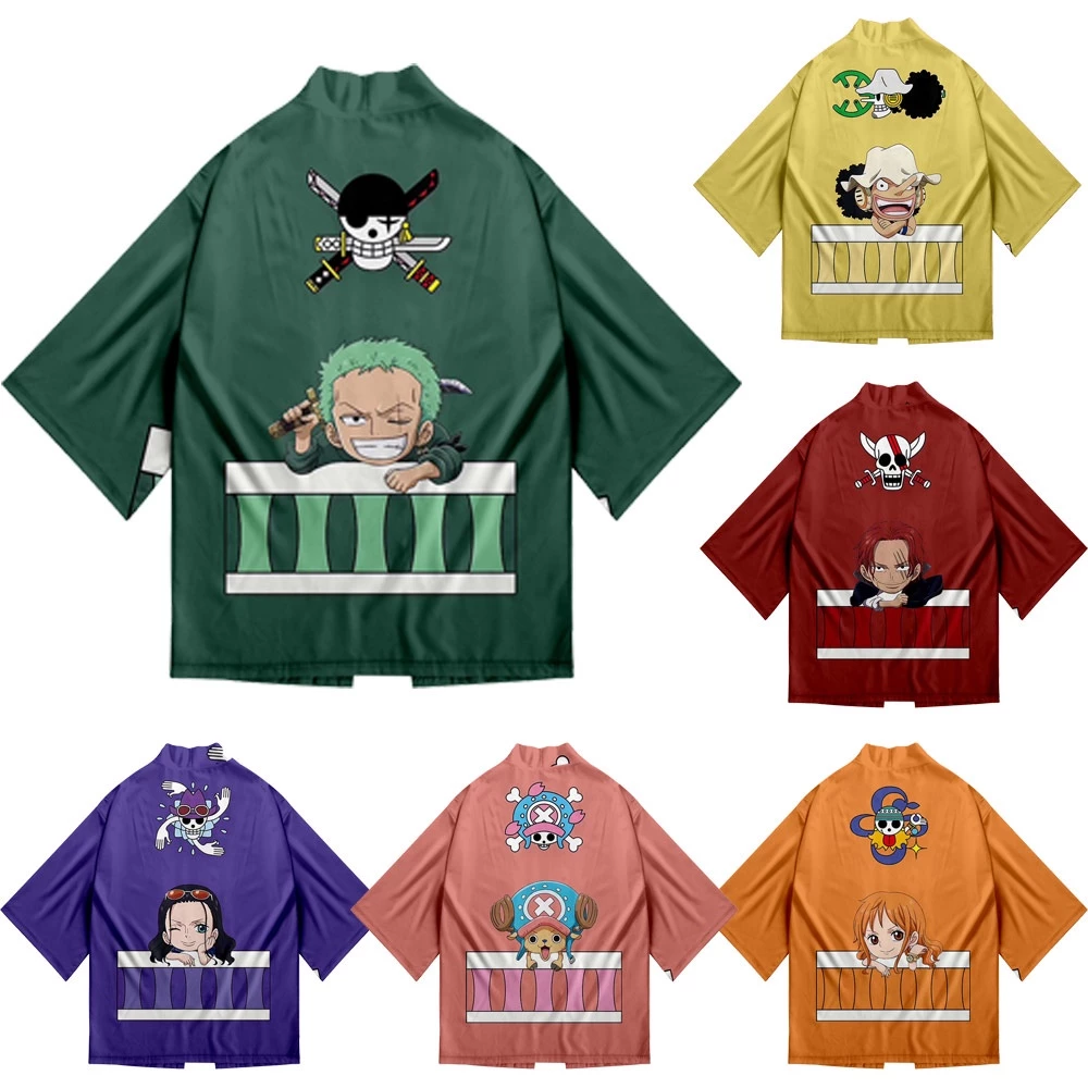 One PIECE Nữ / Nam Thời Trang Thoáng Mát Dạo Phố ONEPIECE Zoro Luffy Chopper Nami Robin Sanji ❥ ❈ In Anime Nhật Bản Kimono Haori Yukata Cosplay