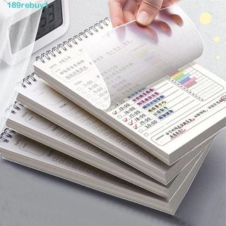 Rebuy1 to do list planner, daily planner chart habit cultivation schedule organizer, korean style clock in writing filling perforated chores checklist văn phòng phẩm