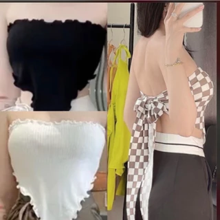 Áo yếm cột nơ lưng có mút phom croptop hottrend mã 2