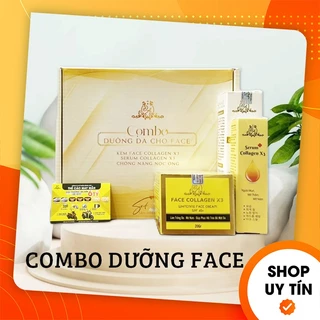 ( có thẻ cào) combo Face Collagen X3 (Face x3 + Serum x3 + Chống Nắng x3)