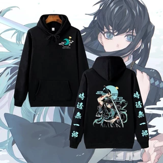 Bán Chạy Áo hoodie Chui Đầu Oversize In Họa Tiết Hoạt Hình demon slayer muichiro tokito Phong Cách Đường Phố unisex