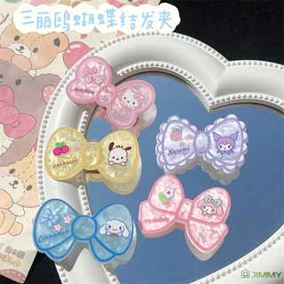 SANRIO Kawaii Kẹp Tóc Nhỏ Hình Bướm Hoạt Hình kuromi cinnamoroll Trái Tim Quà Tặng Cho Bé Gái