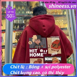 M-5XL[ có size 30 kg_90 kg ]Áo hoodie Nhung Dày Dặn Cổ Tròn In Hoạt Hình 7 Màu Lựa Chọn Phong Cách Nhật Bản Cho Nam