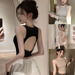 Áo tank top Hở Lưng Màu Trơn Gợi Cảm Cho Nữ