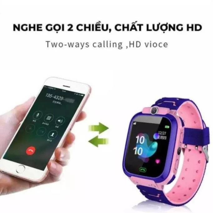 Đồng Hồ Thông Minh Q12 / S12 có lắp sim nghe gọi định vị dành cho bé có Tiếng  Việt (có camera) 1.44 inch.dc3918