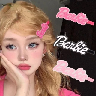 Kawaii Kẹp Tóc Kim Loại Hình Búp Bê barbie Màu Hồng Ngọt Ngào y2k bangs Phong Cách Công Chúa Cho Nữ