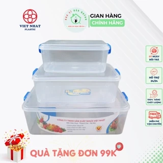 Bộ 3 hộp lạnh nhật bảo quản thực phẩm, hộp đựng bảo quản thức ăn Việt Nhật - 6695