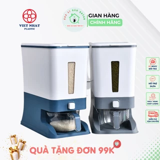 Thùng đựng gạo Hokori thông minh, chống ẩm, dung tích 10kg Việt Nhật Plastic, cực kì CAO CẤP và Tiện dụng - 5338