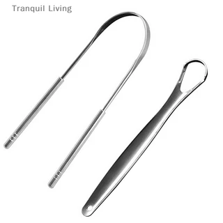 [tranquil Living] Set 2 Lưỡi Cạo Lưỡi Bằng Thép Không Gỉ Làm Sạch Lưỡi Chăm Sóc Răng Miệng M I