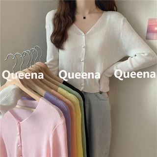 Queena  Áo Len áo khoác cardigan áo cardigan Thời trang hàn quốc  Thoải mái Chất lượng cao Trendy Đẹp A91KDZB 36Z230909