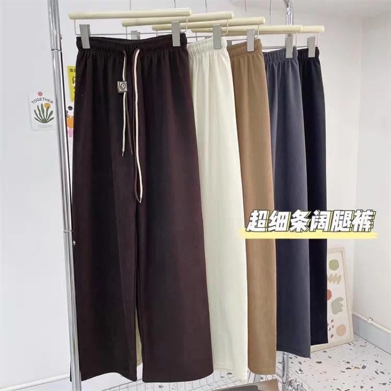 Quần Suông Nữ Lưng Cao .Chất Vải Nỉ Tăm Dày Dặn .Đứng Phom .Cạp Thun Dây Rút Dễ Mặc
