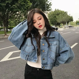 áo khoác bò croptop nữ bigsize dài tay đen form rộng cộc tay ba lỗ rách hàn quốc Áo Khoác Jean nữ , Áo Khoác Jeans nữ Hàng Nhập khẩu Quảng Châu Cao Cấp