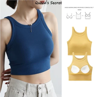 [Queen's Secret] Áo crop top Hai Dây Có Đệm Ngực Màu Trắng / Đen