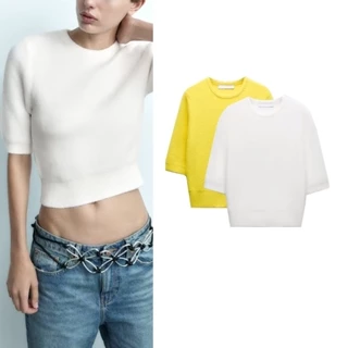 Zara Áo sweater Cổ Tròn Dáng Rộng Thời Trang Mùa Thu Dành Cho Nữ 9598272