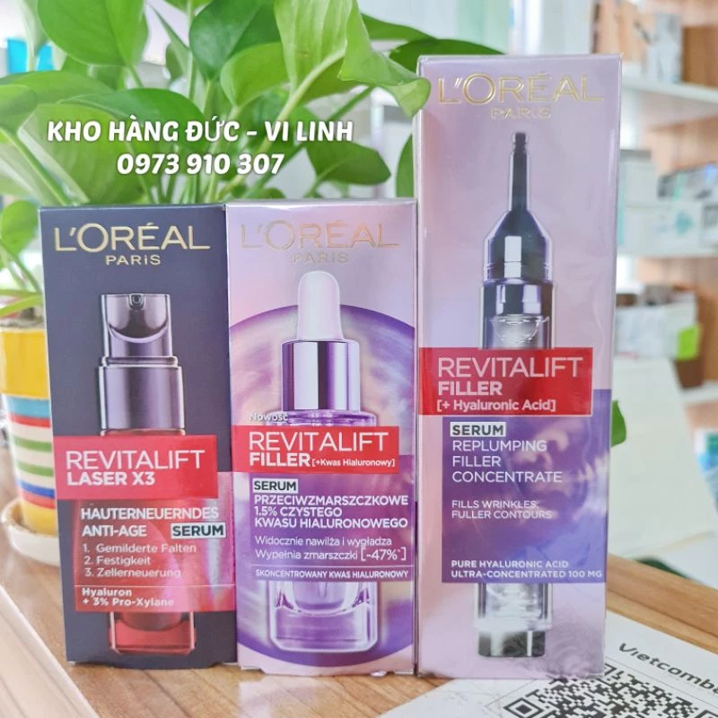 (Loreal Bill Đức) KEM DƯỠNG VÀ SERUM CĂNG MỊN VÀ TƯƠI TRẺ DA LOREAL REVITALIFT FILLER