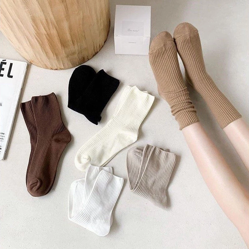Tất Nữ Cổ Cao Xinh Xắn Vải Cotton Cổ Bo Co Giãn Phong Cách Lolita Đơn Giản Dễ Thương [ Hỏa Tốc HCM ]