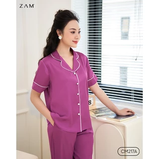 BỘ NGỦ SHE BY ZAM - CM217A - BỘ NGẮN TAY QUẦN DÀI TRƠN TÍM