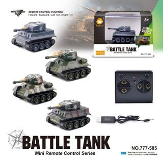 Xe Tăng Tiger T-34 mô hình điều khiển mini Tank 1/64 kèm sạc - đồ chơi sáng tạo xả tress văn phòng, làm quà tặng cho bé