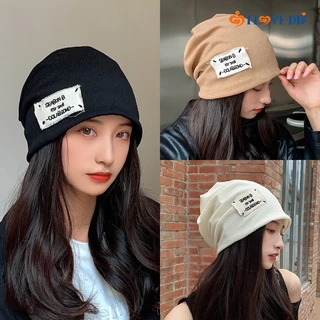 Mũ Beanie cotton Mềm Mại Màu Trơn In Chữ Phong Cách hip hop