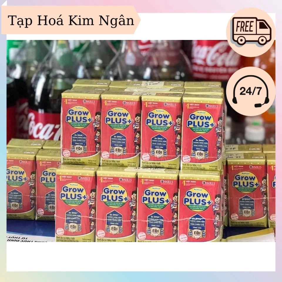 Lốc 4 Hộp Sữa Pha Sẵn NutiFood Grow Plus+ 110ml [THKN77]