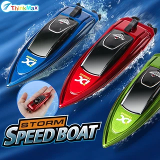 Mini Rc Thuyền 5km / h Đài Phát Thanh Điều Khiển Từ Xa Tàu Tốc Độ Cao Có Đèn Led Palm-boat Đồ Chơi Nước Mùa Hè Bể Bơi Mô Hình Đồ Chơi