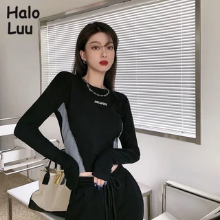 Halo  Luu áo phông áo thun nữ croptop baby tee Thời trang hàn quốc A99JA7Q 37Z230912