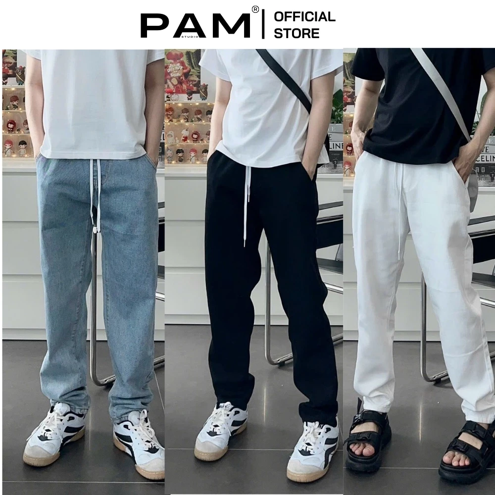 Quần jean ống rộng suông nam nữ cạp chun bigsize quần bò baggy nam phom xuông chất jeans mềm, dày dặn xu hướng 2023 M33