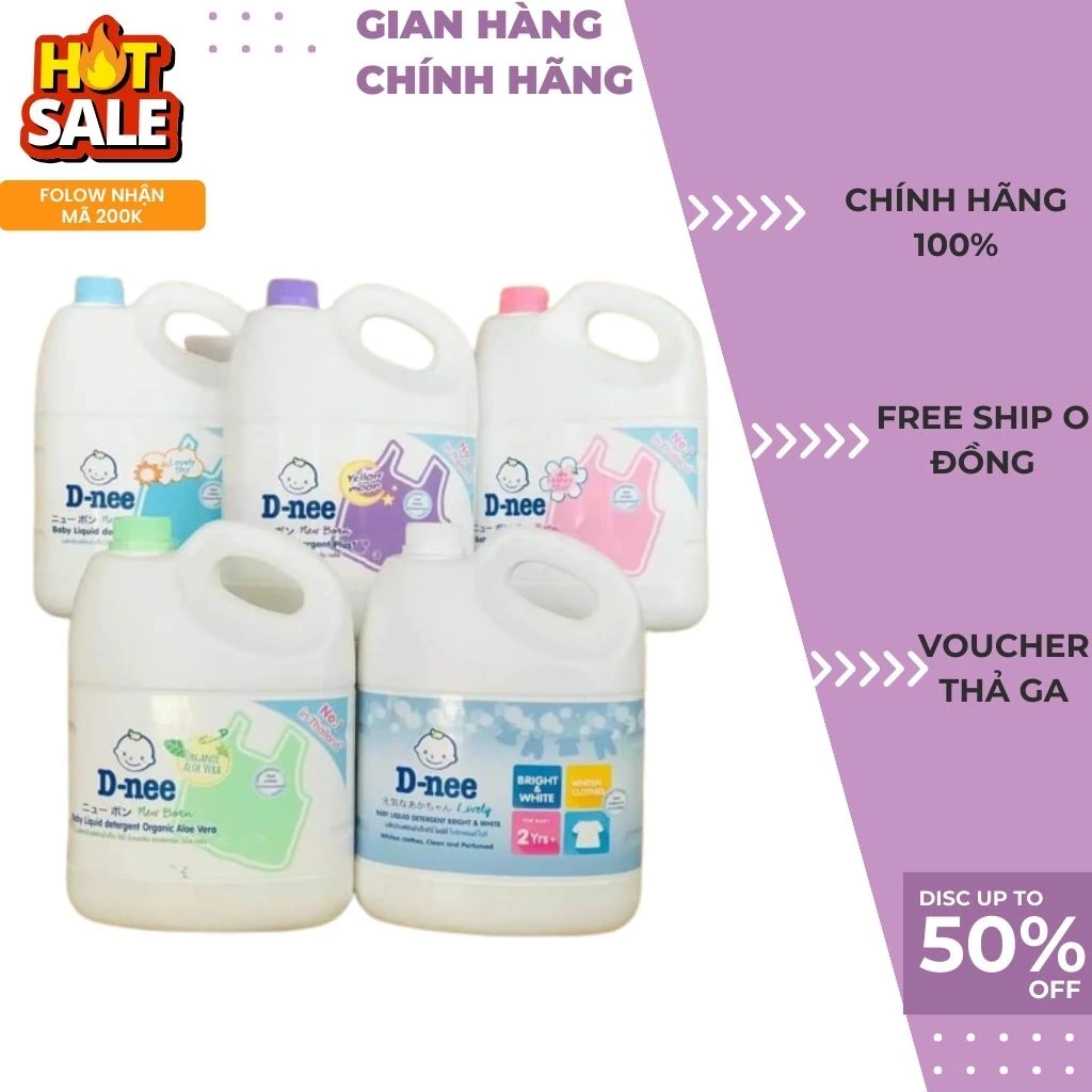 Nước giặt quần áo em bé Dnee 3000ml- Nước Giặt Xả Cho Trẻ Em 1400ml, Chính hãng Công ty Đại Thịnh ..