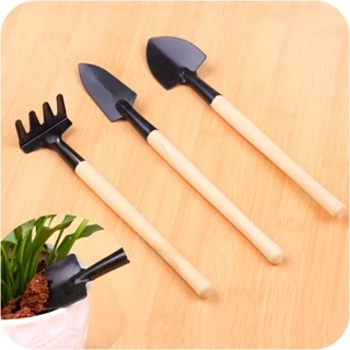 Bộ Cuốc Xẻng Mini Trồng Cây Cảnh - Dụng Cụ 3 Món Chăm Sóc Cây Cảnh Bonsai, Làm Vườn, Chăm Xương Rồng