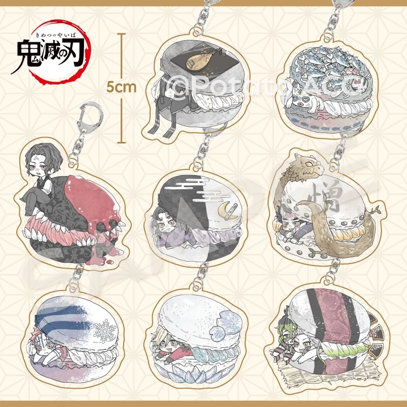 Móc khoá Demon Slayer Donuts Series Anime Keychain Women Tokitou Muichirou Kanroji Mitsuri Cute Acrylic