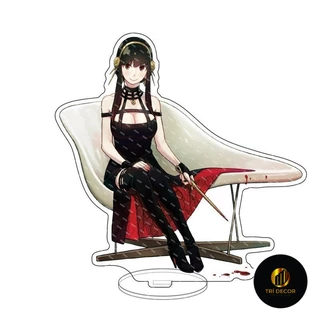 Mô hình Standee Spy X Family Cosplay Acrylic Stand Loid Anya Yor Damian góc học tập để bàn làm việc cao 15cm