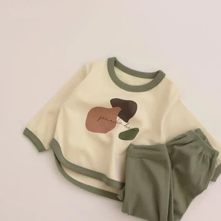 Bộ Đồ Ngủ Hai Mảnh Áo sweater Tay Dài Quần Dài Thời Trang Xuân Thu Mới Dành Cho Bé Trai Và Bé Gái